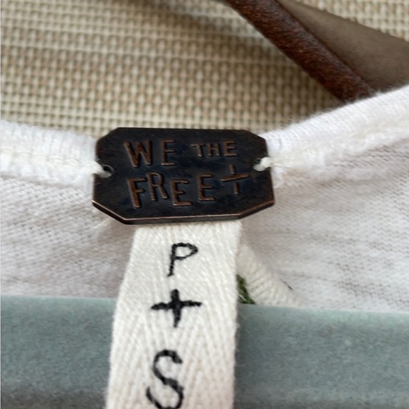 Free People Pinky Peach Blush Ombré 3/4 Sleeve Top / Sweater - Picture 9 of 15